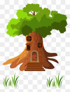 Tubes Arbres Feuilles Branches - Cartoon Tree House