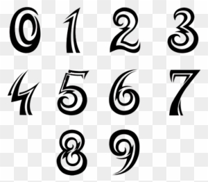 Numbers Font Tattoo Design - Cool Number Fonts - Free Transparent PNG  Clipart Images Download
