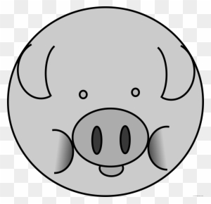 Pig Face Animal Free Black White Clipart Images Clipartblack - Pig Icon