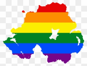 Lgbt Flag Map Of Northern Ireland Cc By-sa - Marriage Equality Northern Ireland