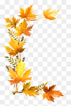 Foliage Clipart October - Fall Leaves Transparent Side Border