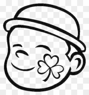 A Four Leaf Clover Face Paint Coloring Page - Face Painting Coloring Pages