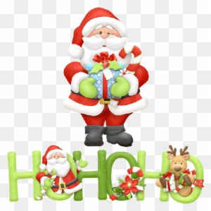 Santa Claus With Xmas Presents - Ho Ho Ho Copy Round Ornament