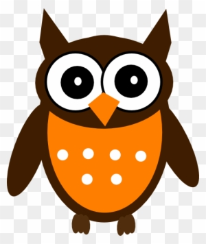 Woodland Animal Painted Wood Shape Owl - Orange And Brown Owl