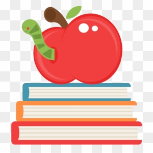 Books And Apple Clipart - Miss Kate Cuttable School - Free Transparent ...