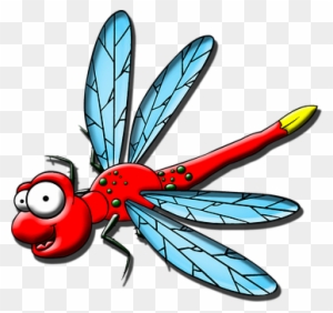 Cartoon Character Dragonfly Flying Happy I - Dragon Fly Cartoons
