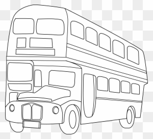 School Bus Black And White Double Decker Bus Clipart - Double Decker Bus Drawing Png