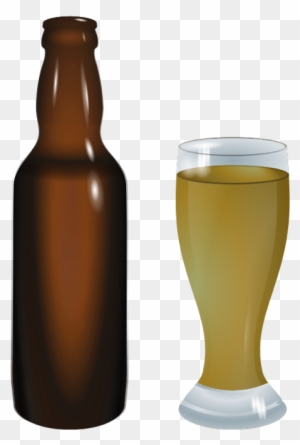 Beer Bottle Clip Art - Beer Bottle And Glass Png