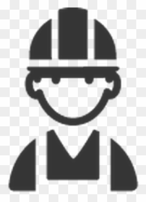 Construction Worker Black And White Clipart