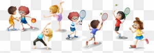 Physical Exercise Child Clip Art - Children Cartoon Play Sport Png