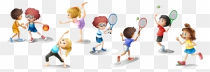 Physical Exercise Child Clip Art - Children Cartoon Play Sport Png
