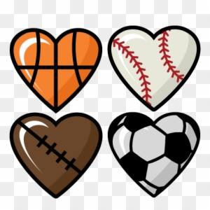 Sports Hearts Set Scrapbook Cut File Cute Clipart Files - Cute Sports Clipart