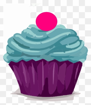 Cupcake Clipart Purple Cupcake - Cute Cupcake Illustration Png