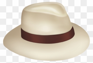 Panama Sun Hat With Brown Ribbon Png Clipart - Panama Hat Clipart