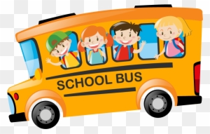 About Image About Image - Children Riding On School Bus In Morning Illustration