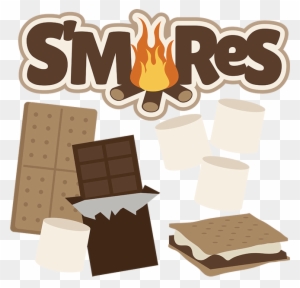 S&black And White Clipart - S Mores Campfire Clipart