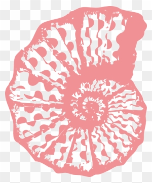 Coral Sea Shell Clip Art - Coral Colored Sea Shell