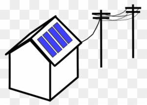 Hut Electrified Solar Panels Roof Rural Ho - Solar Panels On Houses Clipart