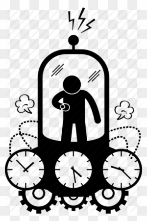 Time Machine Clipart Black And White - Time Travel Machine Png