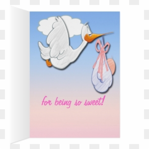 It's A Girl Stork Baby Shower Thank You Card - Es Ist Ein Mädchen-storch, Den Babyparty Ihnen Karte It's A Girl Stork Baby Shower Thank You Card - Es Ist Ein Mädchen-storch, Den Babyparty Ihnen Karte