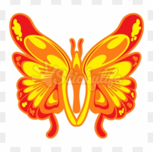 Psychedelic Butterfly Temporary Tattoo - Brush-footed Butterfly