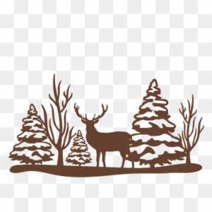 Reindeer Winter Scene Svg Scrapbook Cut File Cute Clipart - Winter Silhouette Png