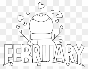 February Clipart Black And White