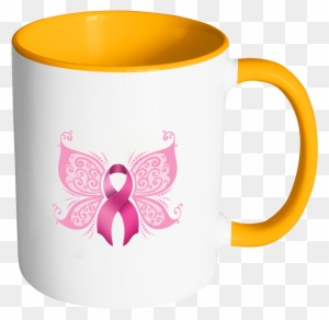 Butterfly Pink Ribbon Breast Cancer Awareness 11oz - Butterfly Breast Cancer Awareness