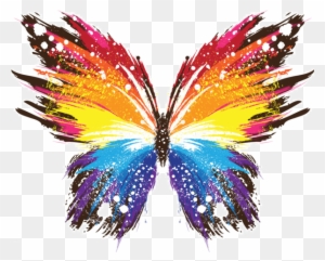 Papillon Clipart Rainbow Butterfly - Colorful Wallpaper For Laptop