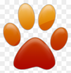 Paw Clipart Orange Cat - Paw Print Clip Art