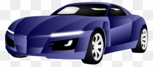 Police Officer Car Cartoon For Kids - Blue Sports Car Clipart