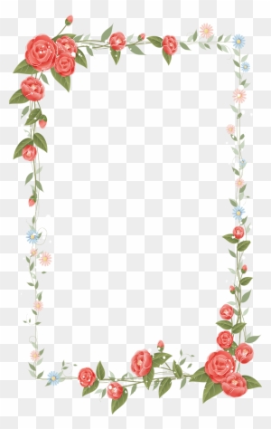 Border Flowers Drawing Clip Art - Frame Border Flower Design Transparent