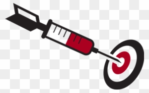 Syringe As A Dart Hitting A Bullseye - Bullseye