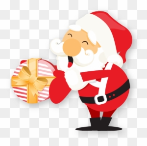 Xmas Santa Claus Christmas Gift Icon - Santa With A Gift
