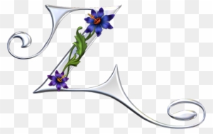 Silver Alphabet With Various Kinds Of Flowers - Letter