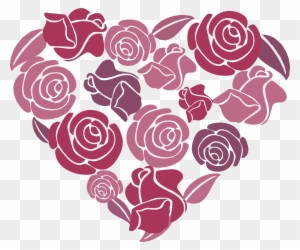 Clipart - Roses Heart - Transparent Pink Rose Heart - Free Transparent ...