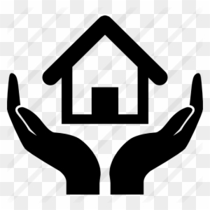 Home Insurance Symbol Of A House On Hands - Home Symbol