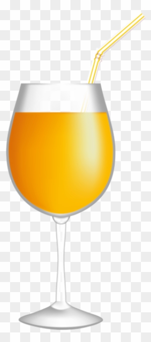 Juice Clipart Drinking Glass - Orange Juice In Wine Glass