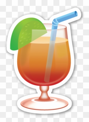 Tropical Drink Png Orange Juice Emoji - Tropical Drink Emoji Png - Free