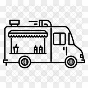 Food Truck Icon - Outline Of A Food Truck