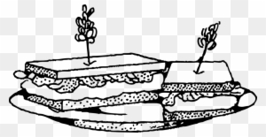 Food Submarine Clipart Black And White - Black And White Sandwich