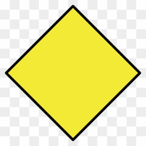 Diamond Clipart Rhombus - Blank Yellow Warning Sign