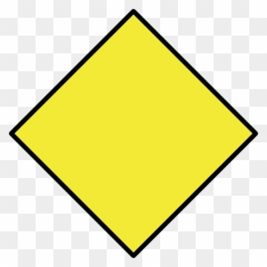Diamond Clipart Rhombus - Blank Yellow Warning Sign
