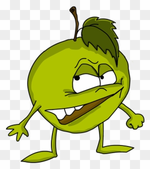 Leaf Cartoon - Evil Apple Cartoon