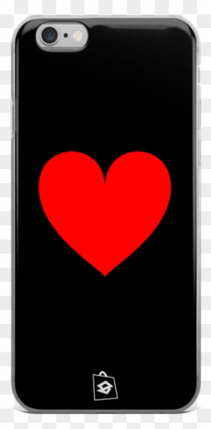 Iphone 6/6s, 6/6s Plus Case Red Heart On Black Background - Mobile Phone Case