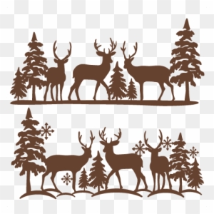 Winter Reindeer Scene Svg Scrapbook Cut File Cute Clipart - Free Deer Svg Cut Files