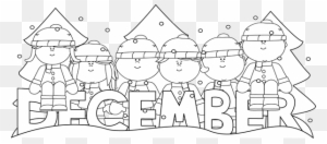 Month Season Winter Clipart - December Clip Art Black And White - Free