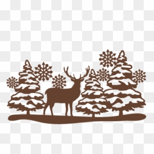 Reindeer Winter Scene Svg Scrapbook Cut File Cute Clipart - Christmas Scene Stencil