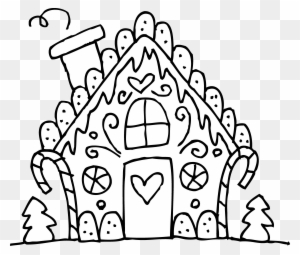 Cute Winter House Clipart - Christmas Coloring Pages Gingerbread House