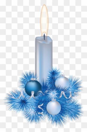 Christmas Blue Candle * - Blue Christmas Candle Clipart